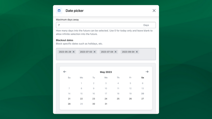 Updates to date picker custom field