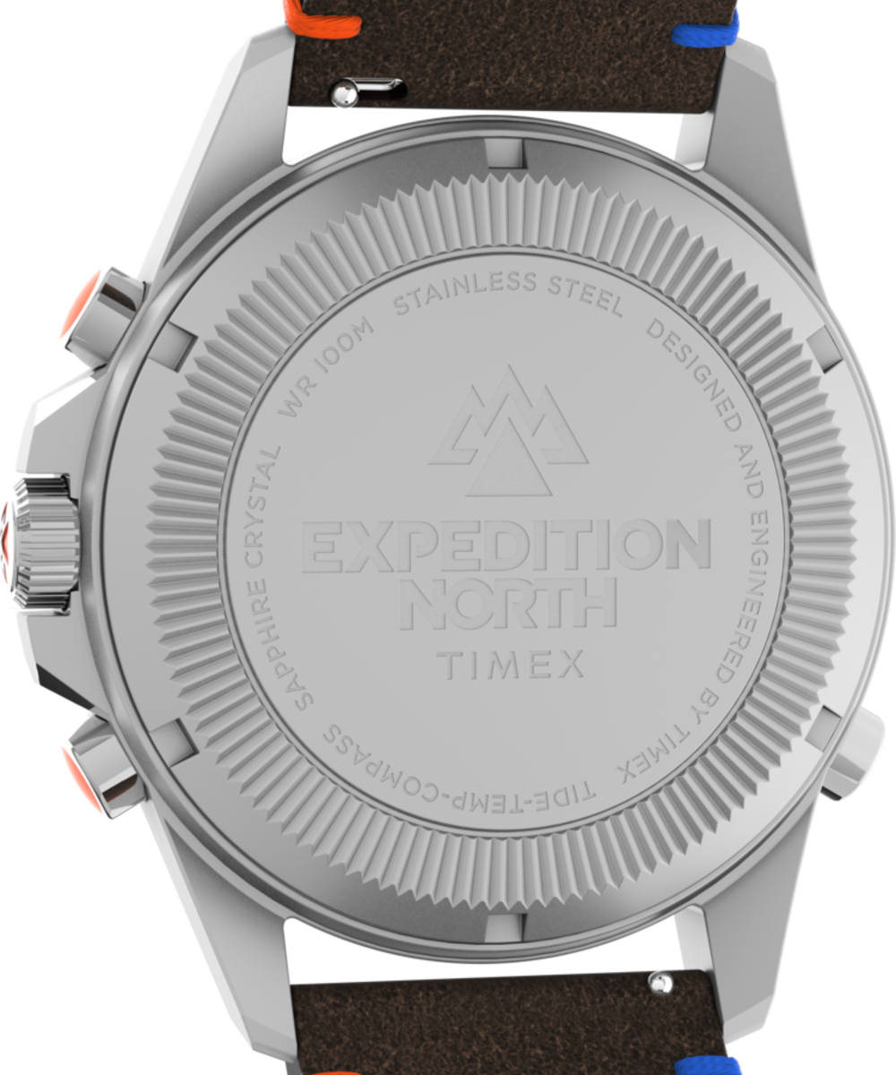Expedition North® Tide-Temp-Compass 43mm Eco-Friendly Leather Strap Watch